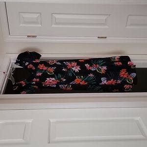 Black floral smocked old navy dress size large